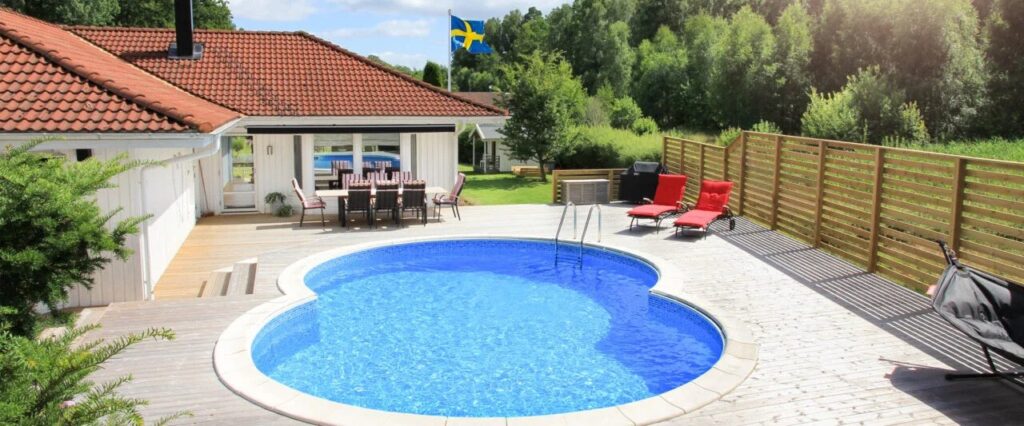 Åttaformad pool eller badtunna